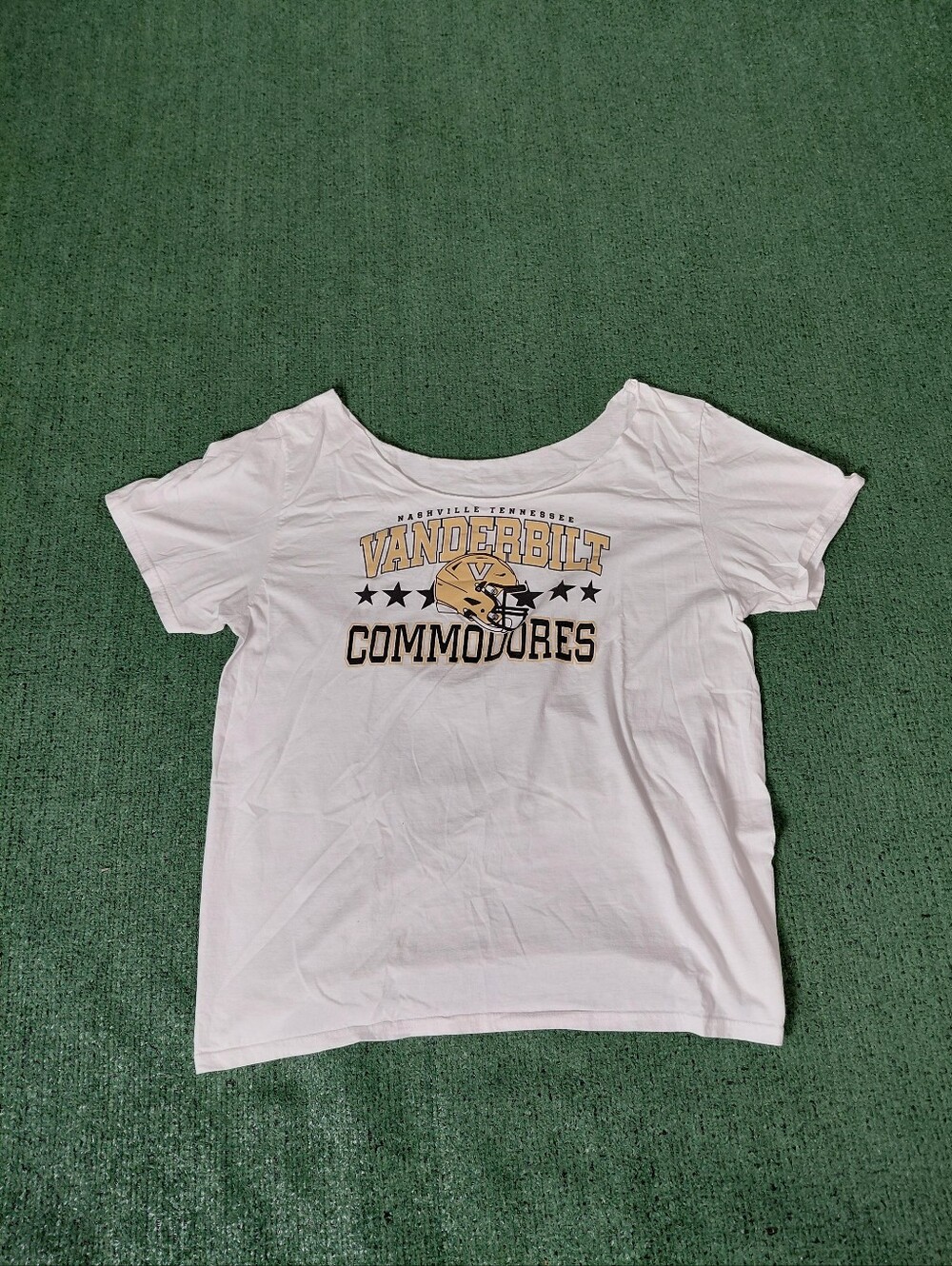Womens Vanderbilt Commodores NCAA College Football Sports White T Shirt Sz XL